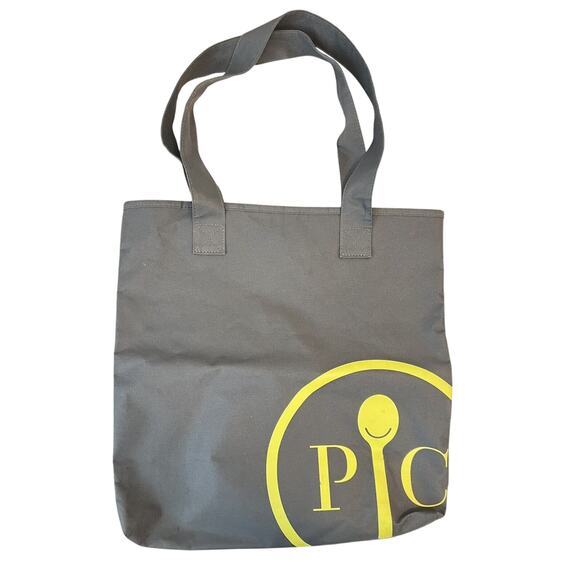 New Pampered Chef Consultant Canvas Bag Shoulder Tote Green PC Logo Lined Square - Picture 1 of 4